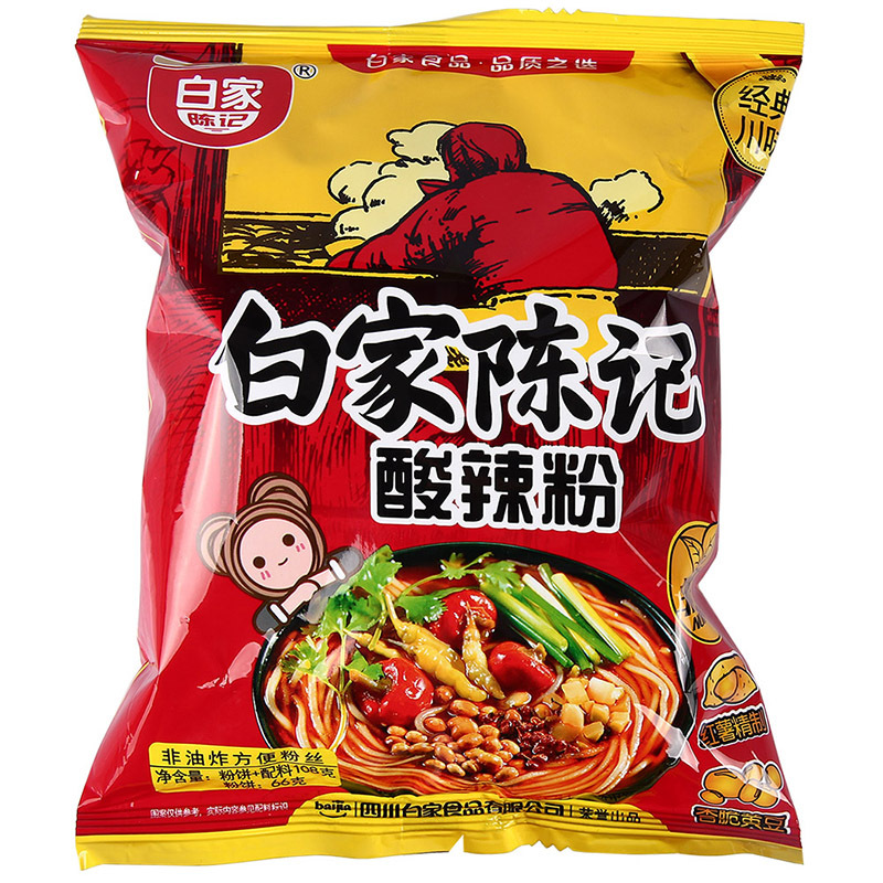 BJ Inst Vermicelli Hot & Sour 105g | 白家陈记  酸辣粉 袋装 105g