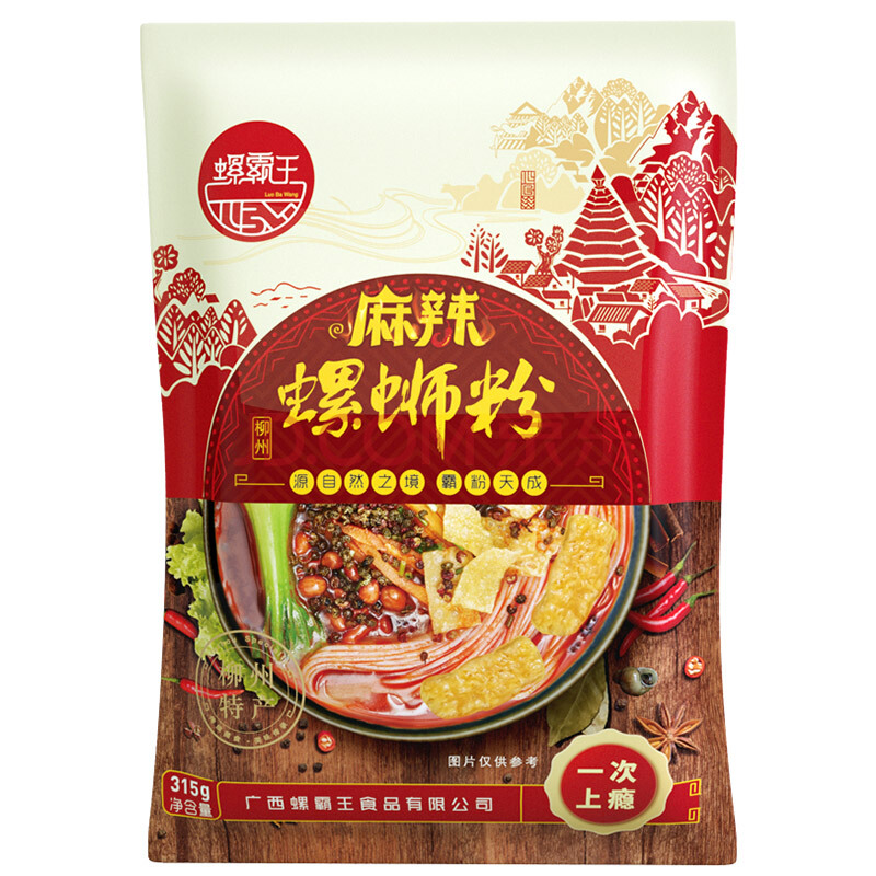 CN LBW Hot River Snail Noodles 315g | 螺霸王 麻辣螺蛳粉 315g