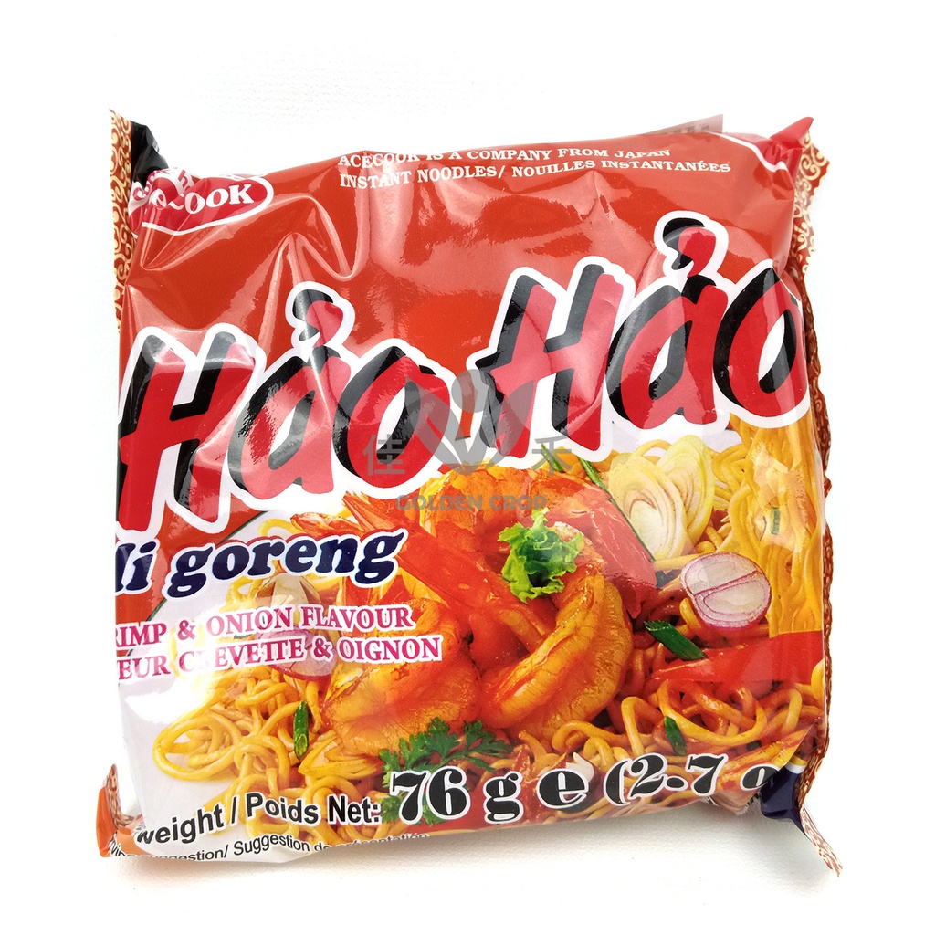 Hao Hao Instant Noodle Shrimp & Onion 76g | 好好 拌面 鲜虾香葱味 76g