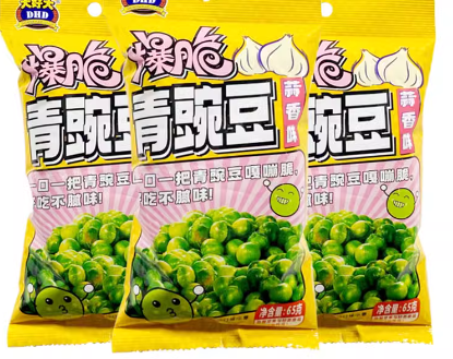 DHD Pea Snack Garlic Flavor 65g | 大好大 爆脆青豌豆 蒜香味 65g