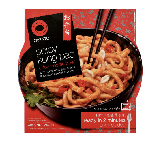  OBENTO Udon Noodle Spicy Kung Pao Flav. Bowl 240g | OBENTO 速食乌冬面 辣宫保味 碗装 240g