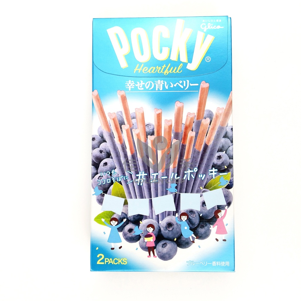 JP Pocky Biscuit Heartful Blueberry Chocolate 54.6g | JP 百奇 蓝莓味 巧克力棒 54.6g