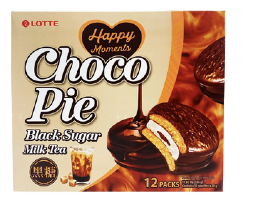  LOTTE Choco Pie Black Sugar Flav. 336g | 乐天 巧克力派 黑糖味 336g