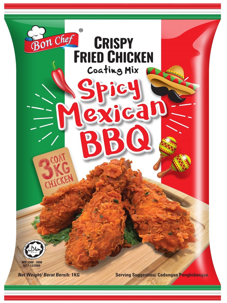 Bon Chef Crispy Fried Chicken Coating Mix Mexican BBQ Spicy 1kg | Bon Chef 混合炸鸡粉 墨西哥烤肉辣味 1kg