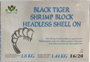 GC Brand Black Tiger Shrimps 16/20 HLSO 1.8kg (1.44kg) | GC 16/20 黑虎大虾 (无头有壳) 1.8kg (净重 1.44kg）