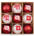 Christmas Balls Ornaments Christmas Tree Hanging Decorations 9pcs | 圣诞装饰 吊球 福星高照 9pcs