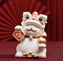 Lion Awakening Lucky Cat Ornament Gift Decoration 18*13.5*10.5cm | 醒狮招财猫 摆件 福字 18*13.5*10.5cm