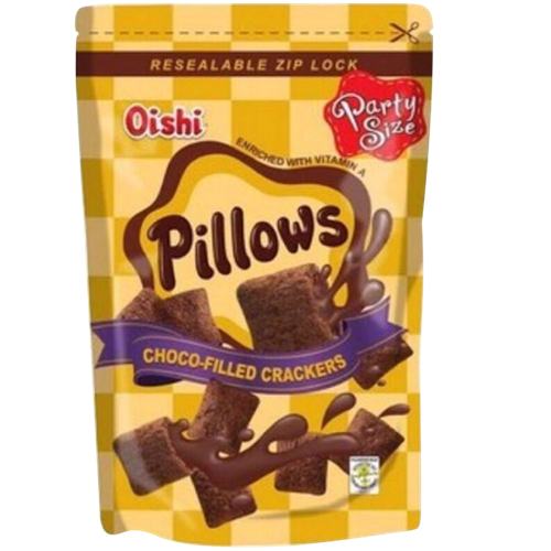 OISHI Pillows Choco-Filled Crackers 150g | 海石枕头巧克力夹心饼干 150g