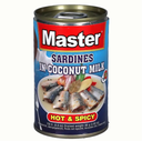 MASTER Premium Sardines In Coconut Milk Hot Spicy Flavor 155g | MASTER 椰奶沙丁鱼罐头 香辣味 155g